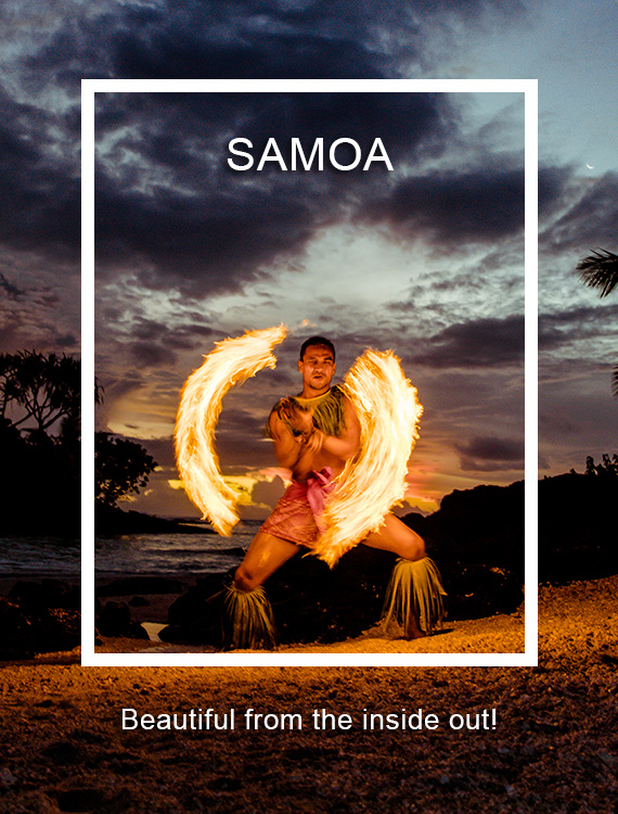 Samoa Samoa Tänzer am Feuer Strand Matareva Beach Fales, Upolu