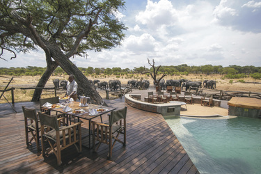 Blick auf das Wasserloch, ©African Bush Camps